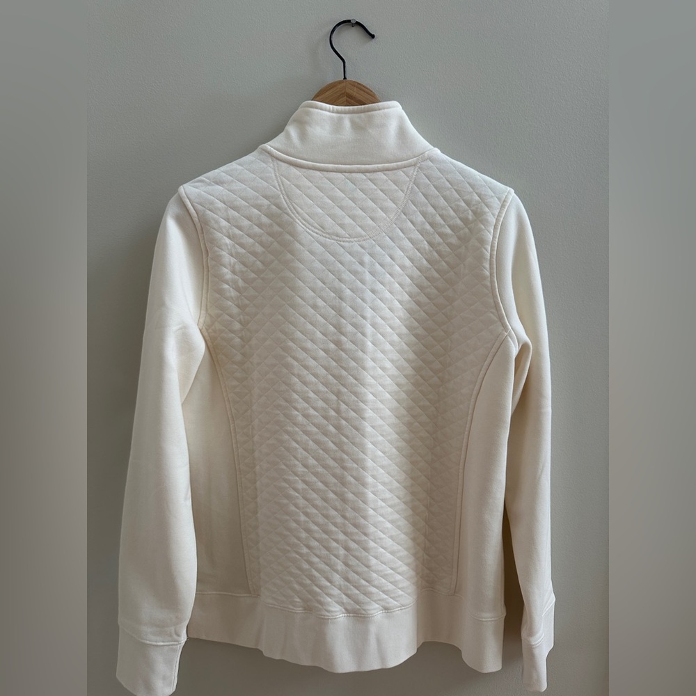 L.L. Bean - Women's Quilted Full-Zip Sweatshirt - Cream M - NWT - Picture 3 of 11